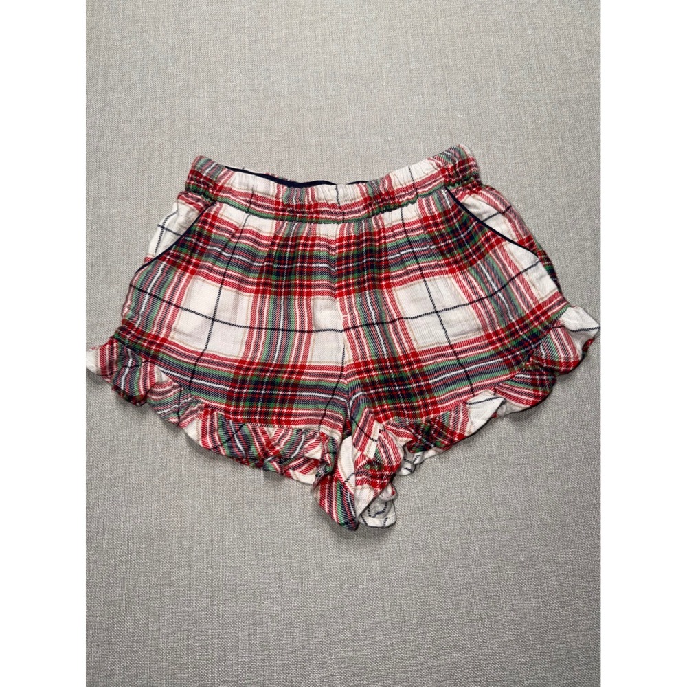 Aerie Red Plaid Ruffle Pajama Shorts Womens XS Holiday Christmas Sleepwear - Picture 6 of 6